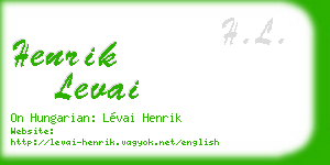 henrik levai business card